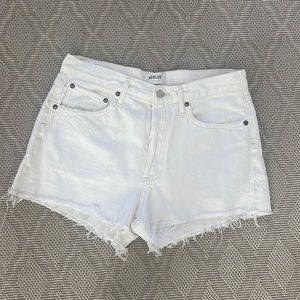 Agolde white denim shorts size 27